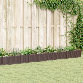 vidaXL Pflanzkasten mit Erdspießen Braun 362,5x42,5x28,5 cm PP