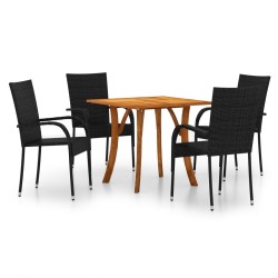5-tlg. Garten-Essgruppe Schwarz