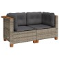 vidaXL Garten-Ecksofas mit Kissen 2 Stk. Grau Poly Rattan vidaXL Garten-Ecksofas mit Kissen 2 Stk. Grau Poly Rattan