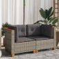 vidaXL Garten-Ecksofas mit Kissen 2 Stk. Grau Poly Rattan vidaXL Garten-Ecksofas mit Kissen 2 Stk. Grau Poly Rattan
