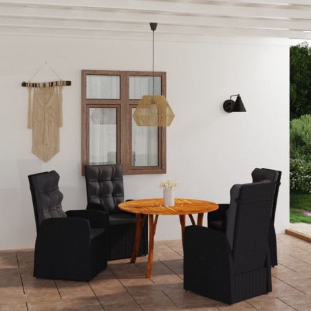 5-tlg. Garten-Essgruppe Schwarz