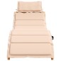 vidaXL Sonnenliege mit Auflage Beige Massivholz Akazie vidaXL Sonnenliege mit Auflage Beige Massivholz Akazie
