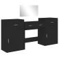 vidaXL 4-tlg. Schminktisch-Set Schwarz Holzwerkstoff vidaXL 4-tlg. Schminktisch-Set Schwarz Holzwerkstoff