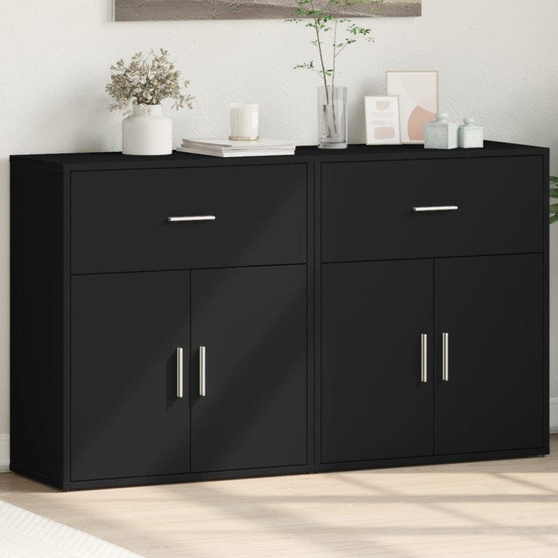vidaXL Sideboards 2 Stk. Schwarz 60x31x70 cm Holzwerkstoff vidaXL Sideboards 2 Stk. Schwarz 60x31x70 cm Holzwerkstoff