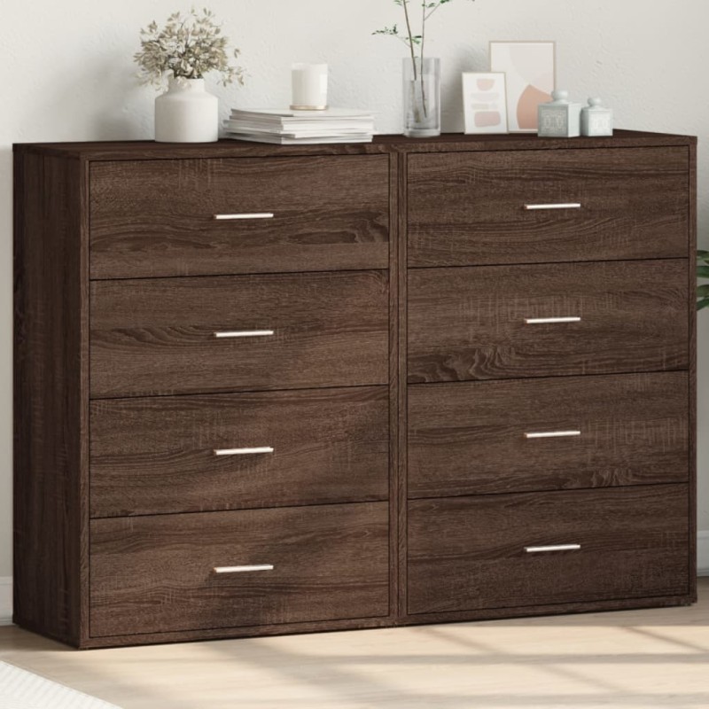 vidaXL Sideboards 2 Stk. Braun Eichen-Optik 60x31x84 cm Holzwerkstoff vidaXL Sideboards 2 Stk. Braun Eichen-Optik 60x31x84 cm Holzwerkstoff