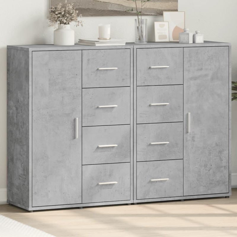 vidaXL Sideboards 2 Stk. Betongrau 60x31x84 cm Holzwerkstoff vidaXL Sideboards 2 Stk. Betongrau 60x31x84 cm Holzwerkstoff