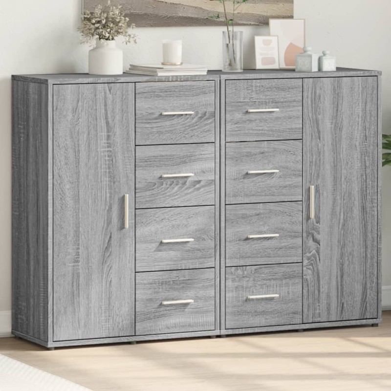 vidaXL Sideboards 2 Stk. Grau Sonoma 60x31x84 cm Holzwerkstoff vidaXL Sideboards 2 Stk. Grau Sonoma 60x31x84 cm Holzwerkstoff