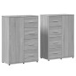 vidaXL Sideboards 2 Stk. Grau Sonoma 60x31x84 cm Holzwerkstoff vidaXL Sideboards 2 Stk. Grau Sonoma 60x31x84 cm Holzwerkstoff