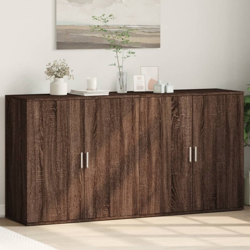 vidaXL Sideboards 2 Stk. Braun Eichen-Optik 79x38x80 cm Holzwerkstoff vidaXL Sideboards 2 Stk. Braun Eichen-Optik 79x38x80 cm Holzwerkstoff
