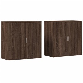vidaXL Sideboards 2 Stk. Braun Eichen-Optik 79x38x80 cm Holzwerkstoff