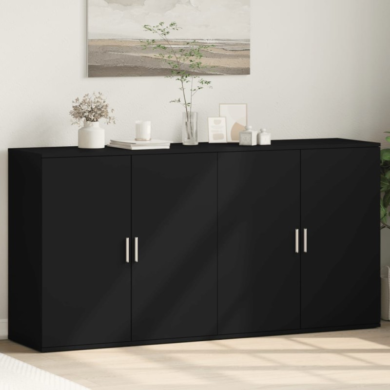 vidaXL Sideboards 2 Stk. Schwarz 79x38x80 cm Holzwerkstoff vidaXL Sideboards 2 Stk. Schwarz 79x38x80 cm Holzwerkstoff