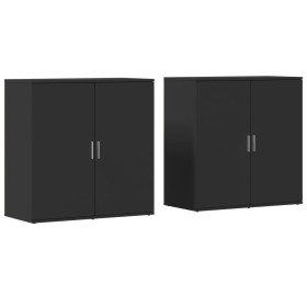 vidaXL Sideboards 2 Stk. Schwarz 79x38x80 cm Holzwerkstoff