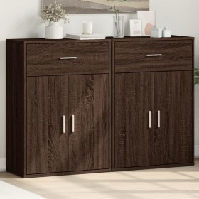 vidaXL Sideboards 2 Stk. Braun Eichen-Optik 60x30x84 cm Holzwerkstoff