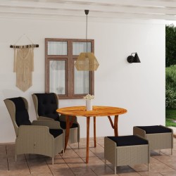 5-tlg. Garten-Essgruppe Braun