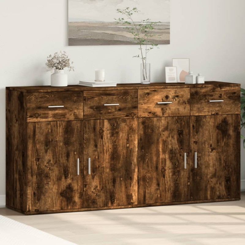 vidaXL Sideboards 2 Stk. Räuchereiche 79x38x80 cm Holzwerkstoff vidaXL Sideboards 2 Stk. Räuchereiche 79x38x80 cm Holzwerkstoff