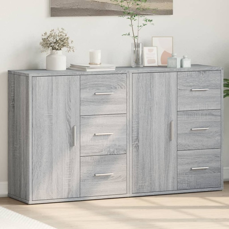 vidaXL Sideboards 2 Stk. Grau Sonoma-Eiche 60x31x70 cm Holzwerkstoff vidaXL Sideboards 2 Stk. Grau Sonoma-Eiche 60x31x70 cm Holzwerkstoff