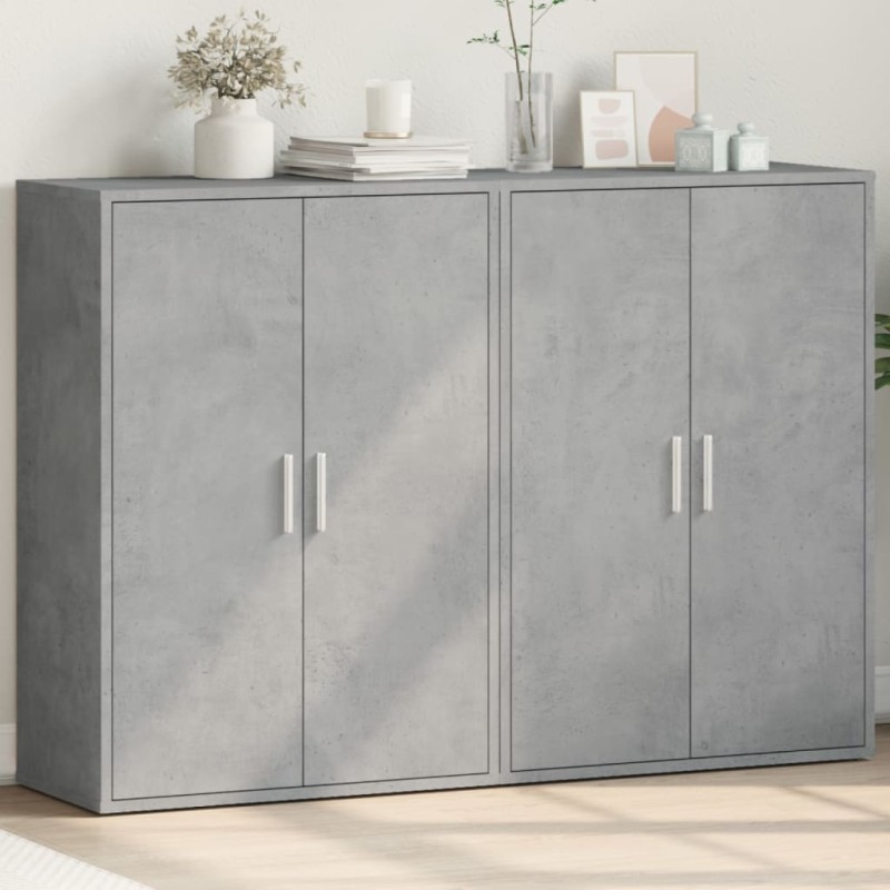 vidaXL Sideboards 2 Stk. Betongrau 60x31x84 cm Holzwerkstoff vidaXL Sideboards 2 Stk. Betongrau 60x31x84 cm Holzwerkstoff