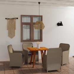 5-tlg. Garten-Essgruppe Braun
