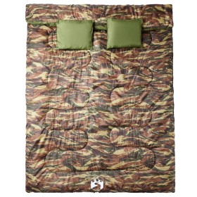 vidaXL Doppelschlafsack mit Kissen Erwachsene Camping 3-4 Jahreszeiten