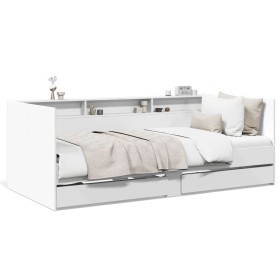 vidaXL Tagesbett mit Schubladen Weiß 90x200 cm Holzwerkstoff