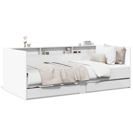 vidaXL Tagesbett mit Schubladen Weiß 90x200 cm Holzwerkstoff