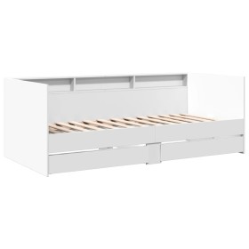 vidaXL Tagesbett mit Schubladen Weiß 90x200 cm Holzwerkstoff