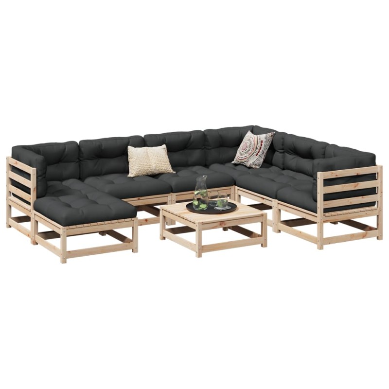 vidaXL 8-tlg. Garten-Sofagarnitur mit Kissen Massivholz Kiefer vidaXL 8-tlg. Garten-Sofagarnitur mit Kissen Massivholz Kiefer