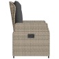 vidaXL Gartensessel 2 Stk. Verstellbar Hellgrau Poly Rattan vidaXL Gartensessel 2 Stk. Verstellbar Hellgrau Poly Rattan