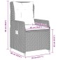 vidaXL Gartensessel 2 Stk. Verstellbar Hellgrau Poly Rattan vidaXL Gartensessel 2 Stk. Verstellbar Hellgrau Poly Rattan