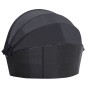 vidaXL Outdoor-Loungebett mit Dach Poly Rattan Schwarz vidaXL Outdoor-Loungebett mit Dach Poly Rattan Schwarz