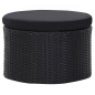 vidaXL Outdoor-Loungebett mit Dach Poly Rattan Schwarz vidaXL Outdoor-Loungebett mit Dach Poly Rattan Schwarz