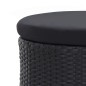 vidaXL Outdoor-Loungebett mit Dach Poly Rattan Schwarz vidaXL Outdoor-Loungebett mit Dach Poly Rattan Schwarz