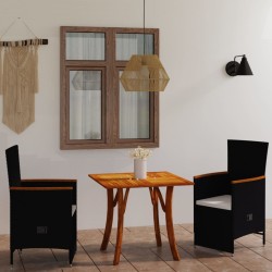 3-tlg. Garten-Essgruppe Schwarz