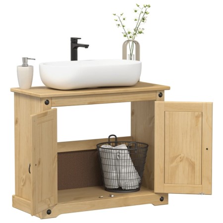 vidaXL Waschbeckenunterschrank Corona 73x33x60 cm Massivholz Kiefer