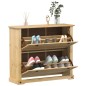 vidaXL Schuhschrank Corona 99x32x85 cm Massivholz Kiefer vidaXL Schuhschrank Corona 99x32x85 cm Massivholz Kiefer
