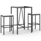 vidaXL 3-tlg. Gartenbar-Set mit Kissen Schwarz Poly Rattan vidaXL 3-tlg. Gartenbar-Set mit Kissen Schwarz Poly Rattan