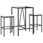 vidaXL 3-tlg. Gartenbar-Set mit Kissen Schwarz Poly Rattan vidaXL 3-tlg. Gartenbar-Set mit Kissen Schwarz Poly Rattan