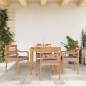 vidaXL 5-tlg. Garten-Essgruppe mit Dunkelgrauen Kissen Massivholz Teak vidaXL 5-tlg. Garten-Essgruppe mit Dunkelgrauen Kissen Massivholz Teak