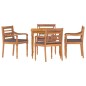 vidaXL 5-tlg. Garten-Essgruppe mit Dunkelgrauen Kissen Massivholz Teak vidaXL 5-tlg. Garten-Essgruppe mit Dunkelgrauen Kissen Massivholz Teak