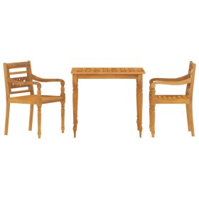 vidaXL 3-tlg. Garten-Essgruppe Massivholz Teak