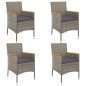 vidaXL 5-tlg. Garten-Essgruppe mit Kissen Grau Poly Rattan vidaXL 5-tlg. Garten-Essgruppe mit Kissen Grau Poly Rattan