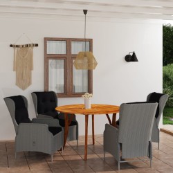 vidaXL 5-tlg. Garten-Essgruppe Hellgrau