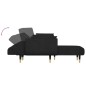 vidaXL Schlafsofa in L-Form Schwarz 275x140x70 cm Samt vidaXL Schlafsofa in L-Form Schwarz 275x140x70 cm Samt