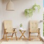 vidaXL Gartenstühle mit Kissen 2 Stk. Massivholz Teak vidaXL Gartenstühle mit Kissen 2 Stk. Massivholz Teak