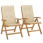 vidaXL Gartenstühle mit Kissen 2 Stk. Massivholz Teak vidaXL Gartenstühle mit Kissen 2 Stk. Massivholz Teak