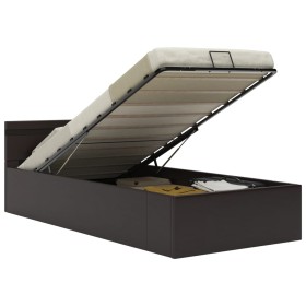 vidaXL Bett mit Bettkasten Hydraulisch LED Grau Kunstleder 100x200 cm 