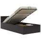 vidaXL Bett mit Bettkasten Hydraulisch LED Grau Kunstleder 100x200 cm vidaXL Bett mit Bettkasten Hydraulisch LED Grau Kunstleder 100x200 cm