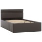 vidaXL Bett mit Bettkasten Hydraulisch LED Grau Kunstleder 100x200 cm vidaXL Bett mit Bettkasten Hydraulisch LED Grau Kunstleder 100x200 cm