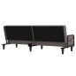 vidaXL Schlafsofa mit Armlehnen Taupe Stoff vidaXL Schlafsofa mit Armlehnen Taupe Stoff