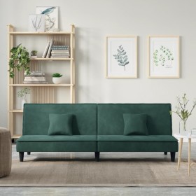 vidaXL Schlafsofa Dunkelgrün Samt